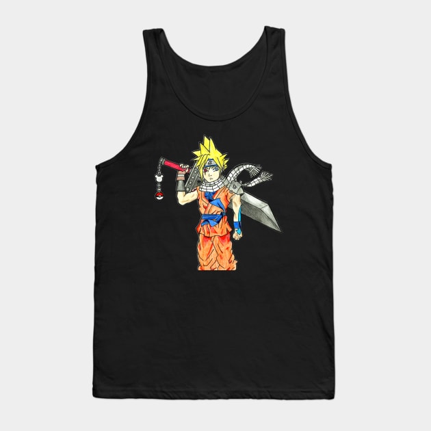 Cloud Anime Mash Up Tank Top by charlenegb